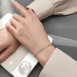 925 Silver Star Bracelet for Women CZ Crystal Jewelry LB0145
