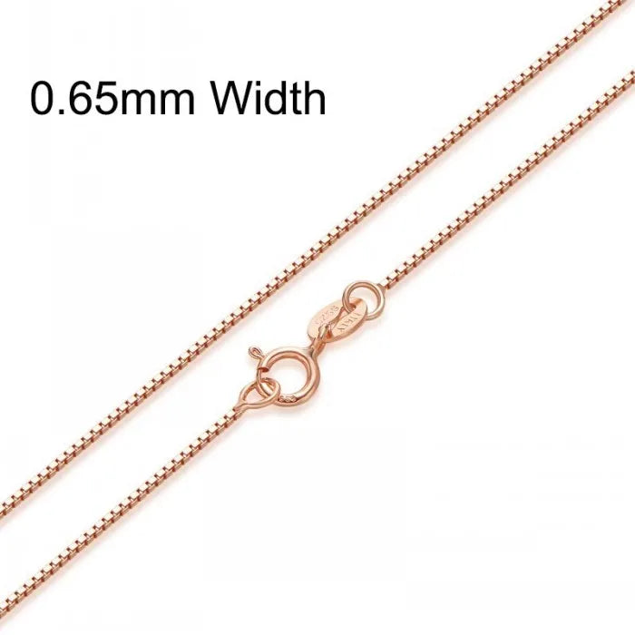 925 Sterling Silver Box Chain Necklace DIY Accessories 0.65mm 0.8mm LN9999