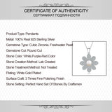 Freshwater Pearl Flower Pendant 925 Sterling Silver Necklace Charms