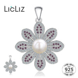 Freshwater Pearl Flower Pendant 925 Sterling Silver Necklace Charms