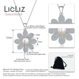 Freshwater Pearl Flower Pendant 925 Sterling Silver Necklace Charms