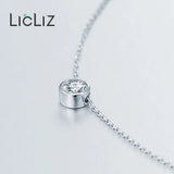 925 Sterling Silver CZ Crystal Pendant Necklace for Women Clear Zircon Jewelry