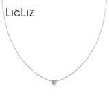 925 Sterling Silver CZ Crystal Pendant Necklace for Women Clear Zircon Jewelry