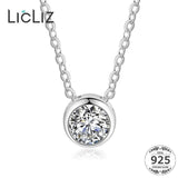 925 Sterling Silver CZ Crystal Pendant Necklace for Women Clear Zircon Jewelry