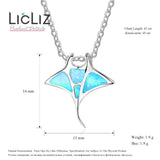 925 Silver Opal Shark Fish Pendant Necklace for Women LN0479