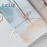 925 Silver Cross & Infinity Pendant Necklace Chain Jewelry Gift