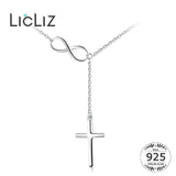925 Silver Cross & Infinity Pendant Necklace Chain Jewelry Gift