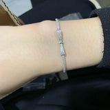 925 Silver Bowknot Bracelet for Women Link Chain CZ Crystal Jewelry