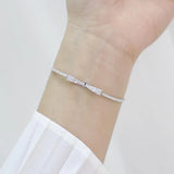 925 Silver Bowknot Bracelet for Women Link Chain CZ Crystal Jewelry