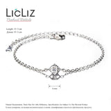 925 Silver Geometric Cubic Charm Bracelet for Women, Adjustable Chain Jewelry