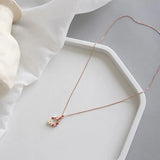 925 Silver Flower Wreath CZ Crystal Pendant Necklaces Women