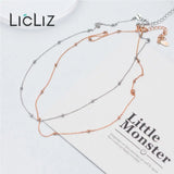 925 Silver Rose Link Chain Choker Necklace LN0452
