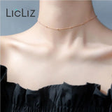 925 Silver Rose Link Chain Choker Necklace LN0452
