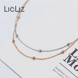 925 Silver Rose Link Chain Choker Necklace LN0452