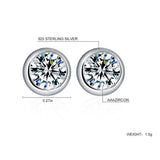 925 Silver Zircon Diamond Stud Earrings for Women