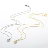 925 Sterling Silver Round Pendant Necklace Long Chain Jewelry LN0458