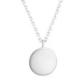 925 Sterling Silver Round Pendant Necklace Long Chain Jewelry LN0458