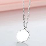 925 Sterling Silver Round Pendant Necklace Long Chain Jewelry LN0458