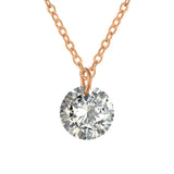 925 Sterling Silver Small CZ Crystal Pendant Necklace for Women