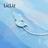 Sterling Silver Whale Chain Bracelet for Women Adjustable Link Chain Jewelry
