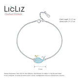 Sterling Silver Whale Chain Bracelet for Women Adjustable Link Chain Jewelry