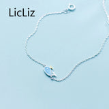 Sterling Silver Whale Chain Bracelet for Women Adjustable Link Chain Jewelry