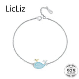 Sterling Silver Whale Chain Bracelet for Women Adjustable Link Chain Jewelry