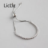 925 Silver Zircon Bracelet Women CZ Crystal Adjustable Snake Chain