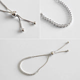 925 Silver Zircon Bracelet Women CZ Crystal Adjustable Snake Chain