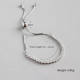 925 Silver Zircon Bracelet Women CZ Crystal Adjustable Snake Chain
