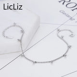 925 Sterling Silver Beads Ball Anklet Foot Bracelet Women