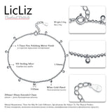 925 Sterling Silver Beads Ball Anklet Foot Bracelet Women