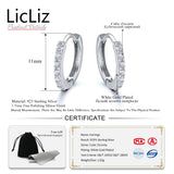 925 Silver Circle Hoop Earrings CZ Huggie Loop LE0385