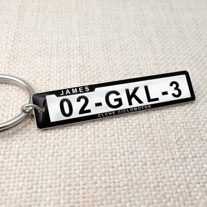 Personalized Number Plate Keychain Car Key Ring Anti-lost Keyring
