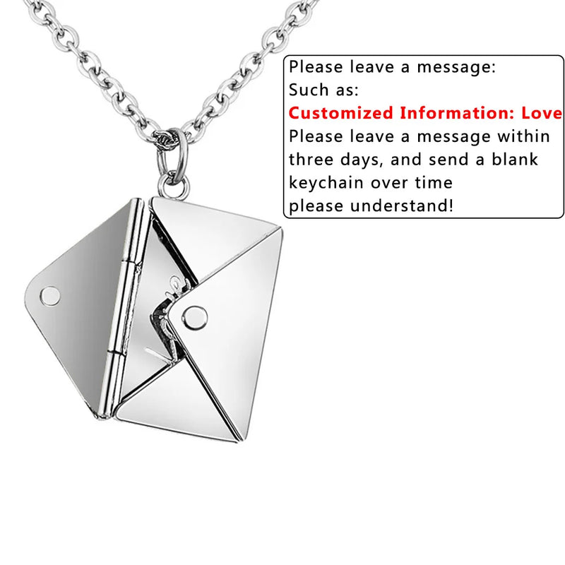 Liefdesbrief Envelop Hanger Ketting Aangepaste Sieraden