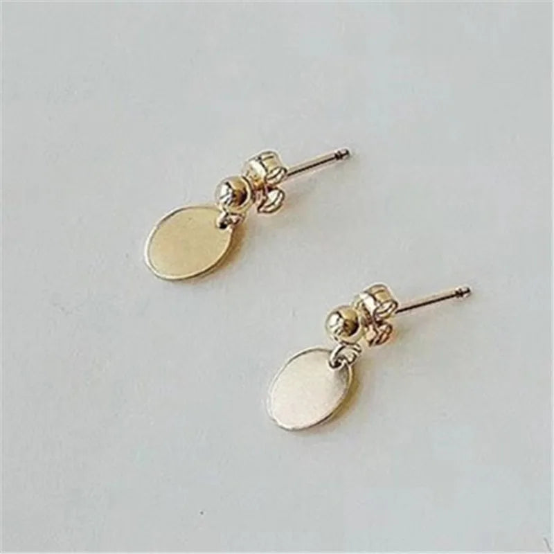 925 Silver Circle 14k Earrings Party Jewelry For Women Charm Girl Gift