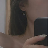 925 Silver 14K Zircon Circle Earrings for Women Party Jewelry Charm Gift