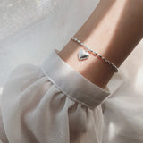 925 Silver Love Student Bracelet Punk Party Jewelry Women Charm Gift