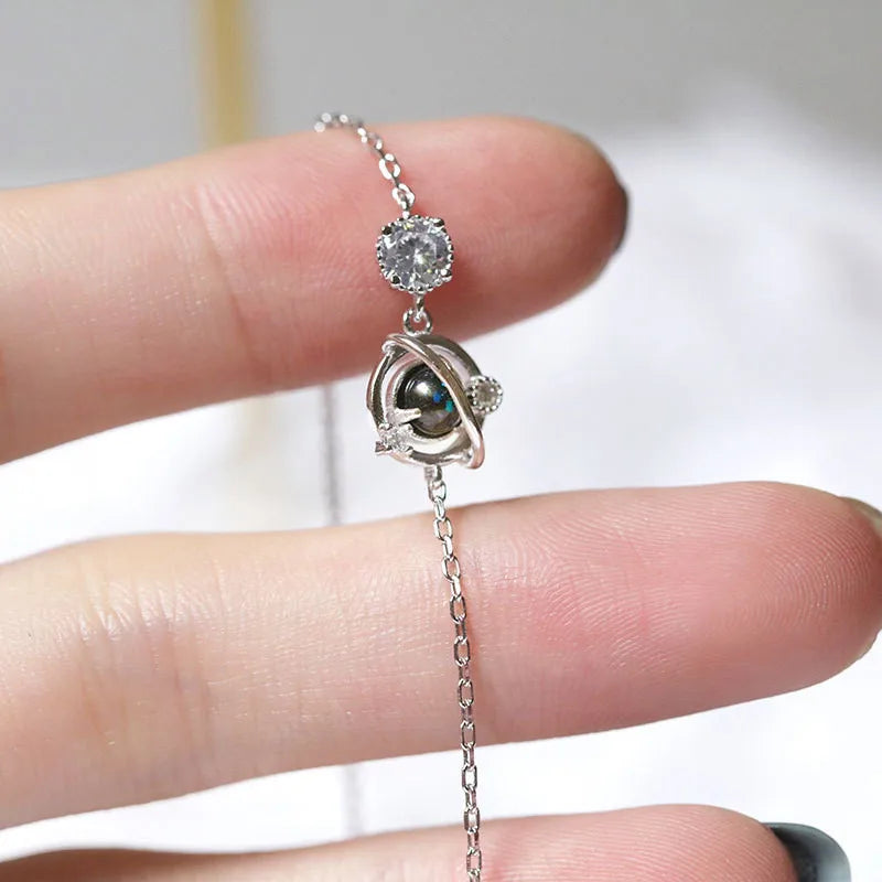 925 Silver Starry Sky Zircon Bracelet Wedding Party Jewelry For Women