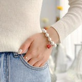 Crystal Pearl 925 Silver Bracelet Wedding Jewelry Women