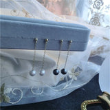 Sterling Silver Bead Pearl Earrings for Women - Charm Gift