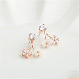 925 Silver Flowers Zircon Tassel Earrings For Women Charm Gift