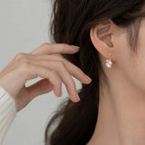 925 Silver Circle Pearls Earrings for Women - Charm Gift