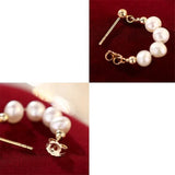 925 Silver Circle Pearls Earrings for Women - Charm Gift