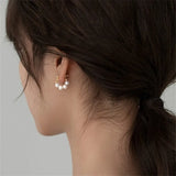 925 Silver Circle Pearls Earrings for Women - Charm Gift