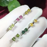 925 Silver Tourmaline Earrings Charm Gift Set