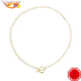 Sterling Silver Irregular Pearls Necklace for Women