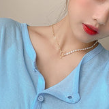 Sterling Silver Irregular Pearls Necklace for Women
