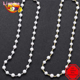 925 Silver Round Beads Pearls Necklace For Women