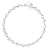 925 Silver Round Beads Pearls Necklace For Women